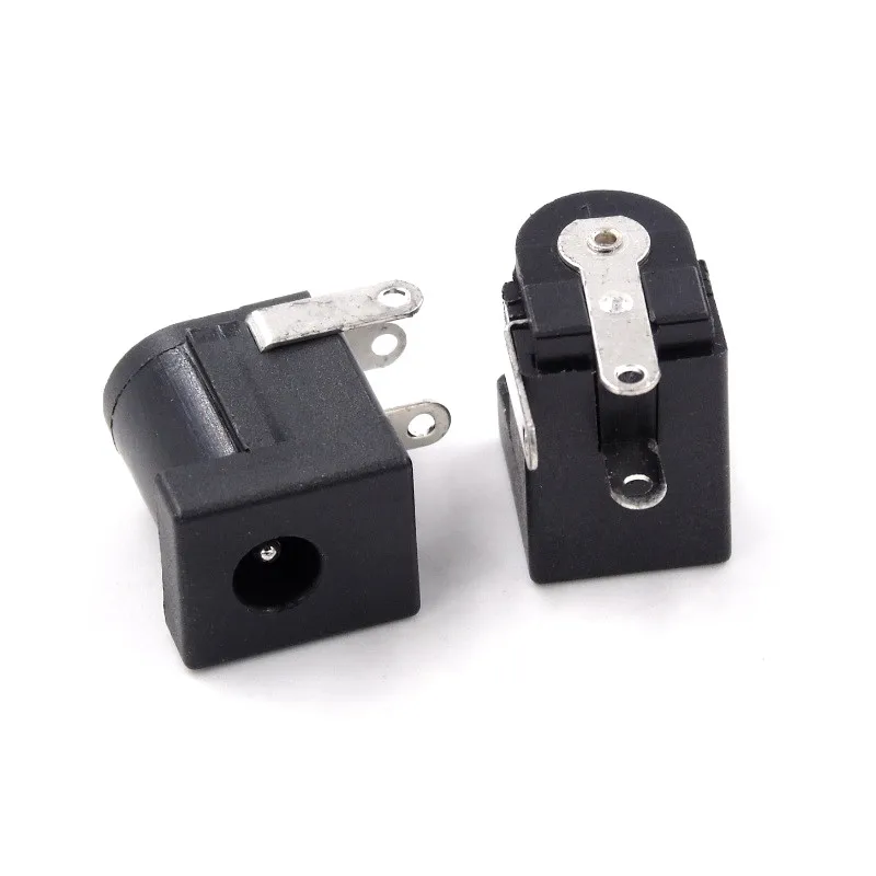 10Pcs DC-005 Black 3.5x1.35mm 3pin DIP DC Power Supply Socket DC005 3.5-1.35MM Female Panel Mount Connector DC-005C 1.3mm needle