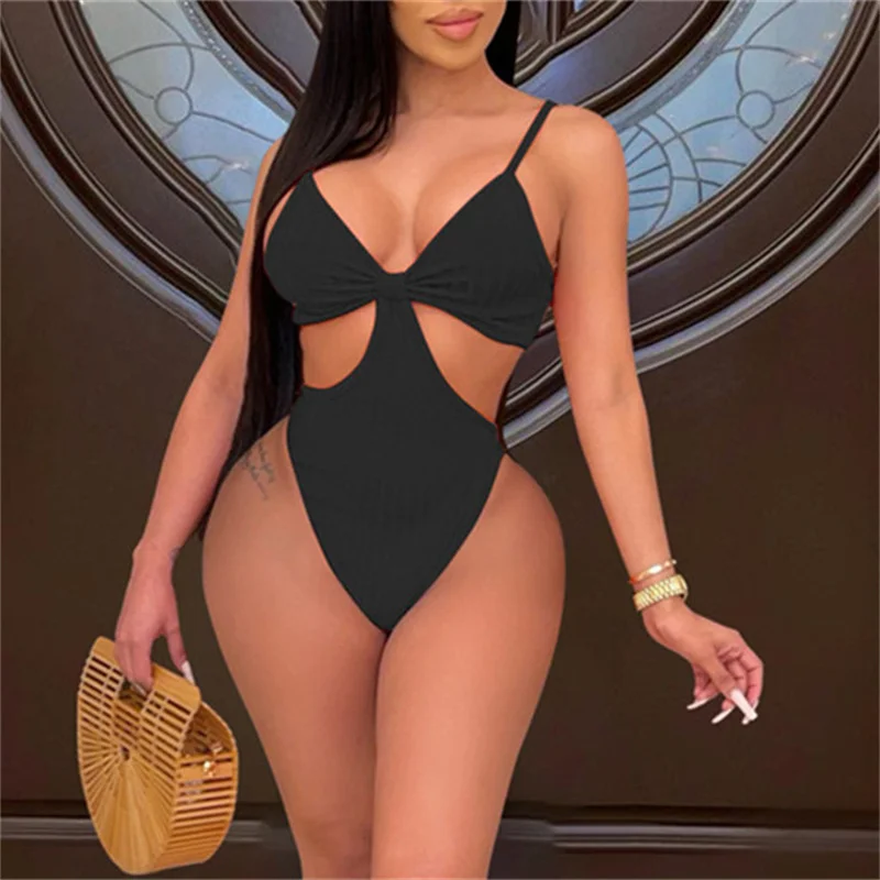 

Летний модный сексуальный слитный купальник с вырезами, бандажный купальник с пуш-ап, женский купальный костюм с лямкой на шее, купальник с высокой талией, пляжная одежда