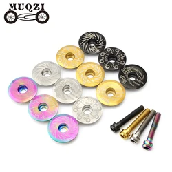 MUQZI Bike Titanium Alloy Headset Cap Light Weight Stem Top Cap MTB Road Bicycle Power Cap For 28.6mm 1 1/8