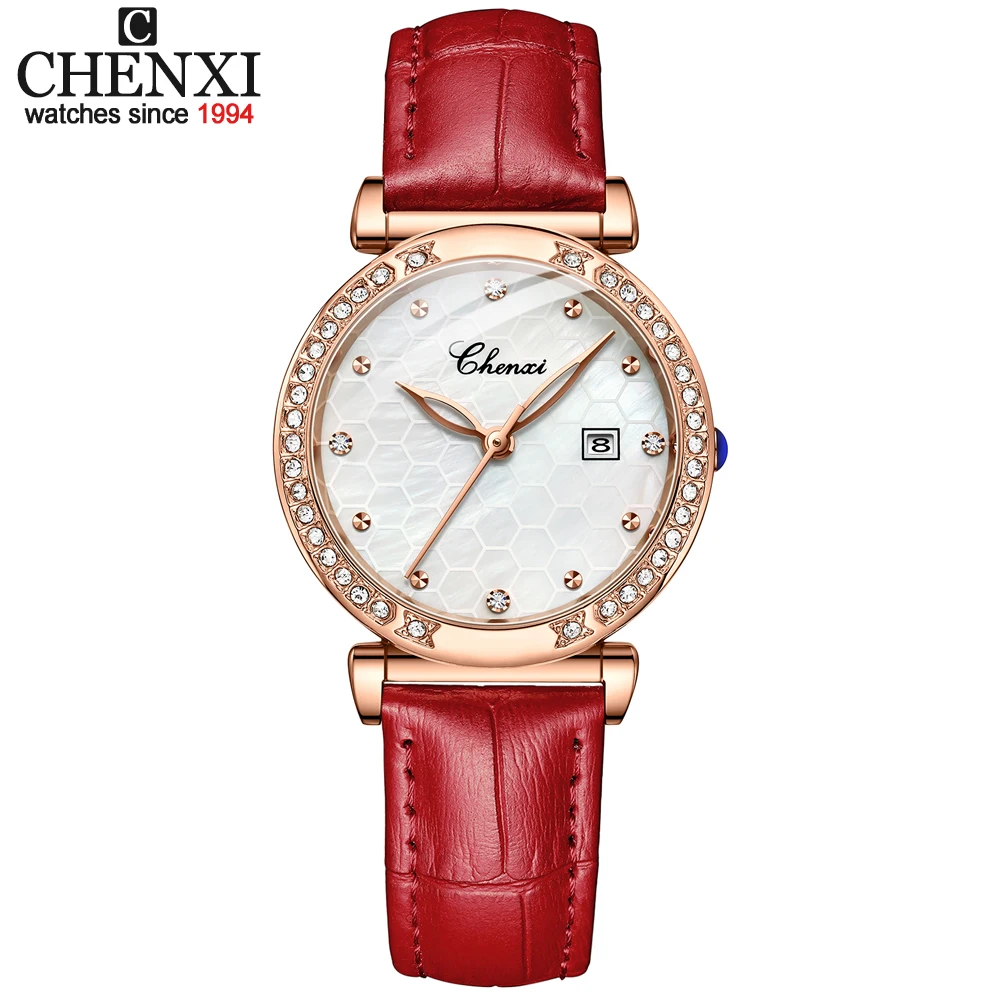 

CHENXI Brand Women's Watches Rose Gold Top Brand Luxury Waterproof Watch Ladies Calendar Quartz Wrist Watch Leather Reloj Mujer