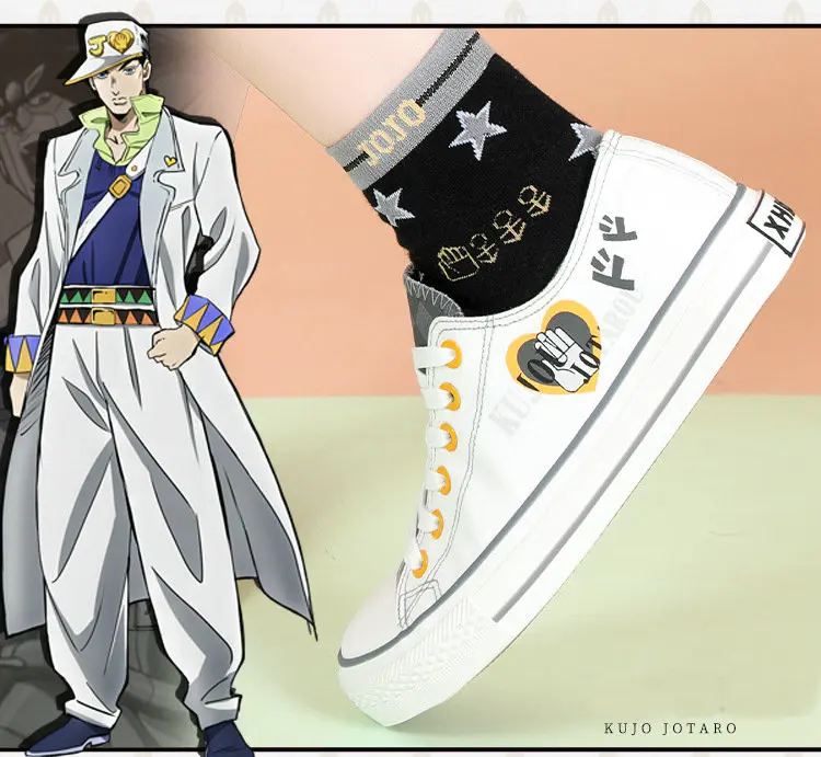 JoJo Bizarre Adventures Bruno Giorno Yoshikage Kishibe Josuke Joutarou Cosplay scarpe ragazze ragazzi scarpe di tela Casual Sneaker