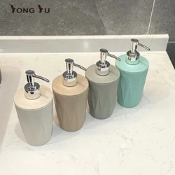 370ml Wheat Straw Liquid Soap Dispensers Bathroom Emulsion Dispensing Bottle Presser Soap Dispensers