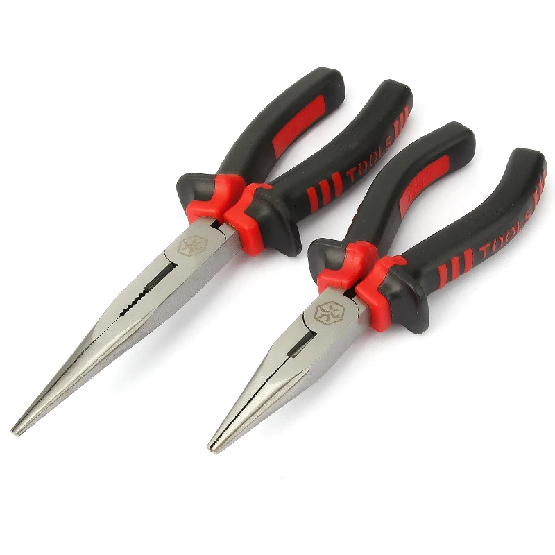 Crome Vanadium 6/8 Inch Long Nose Plier 1Pcs Jarum Hidung Tang Alat Press Multi Tangan Alat dengan Warna Ganda menangani