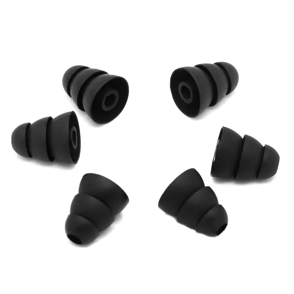 VEKEFF 3 Pairs Three Layer Silicone In-Ear Earphone Covers Cap Replacement Earbud Bud Tips Earbuds eartips Earplug Ear Pads Cush