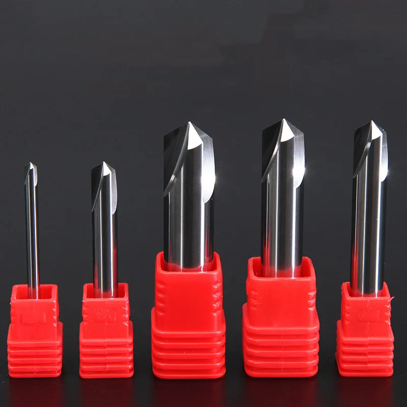 Fresa per smussatura in alluminio al carburo di CNC 60 90 120 gradi rivestita 3 flauti fresa per incisione e intaglio utensili per punte del Router