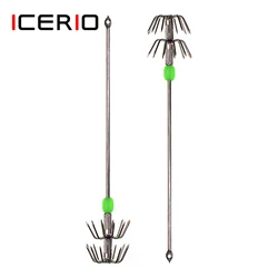 ICERIO 5/10/20/50PCS In Acciaio Inox Doppi Strati Ombrello Gancio Calamari Seppie Polpo Giga di Pesca ganci