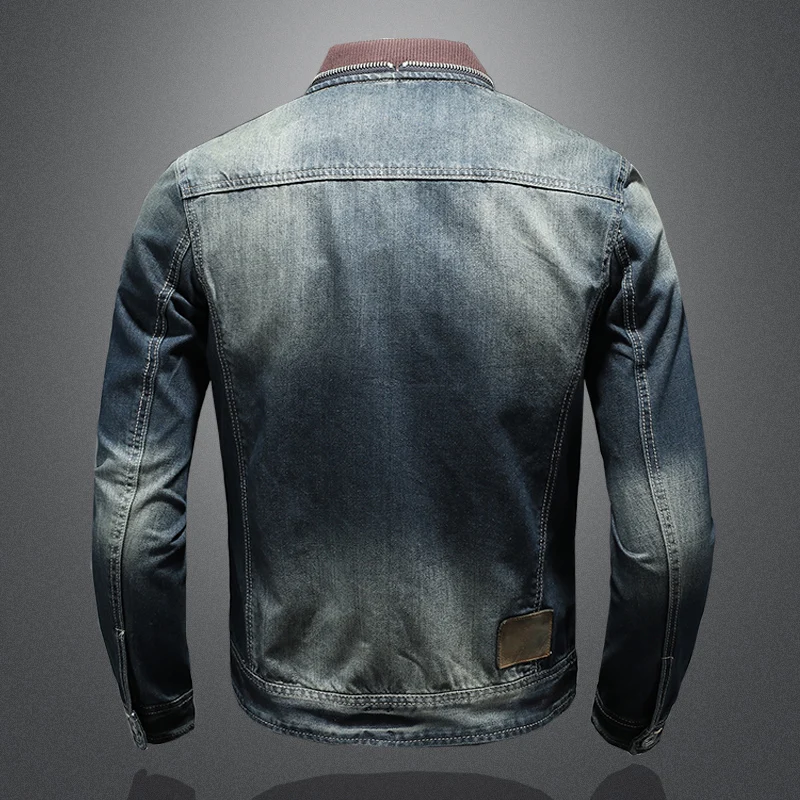 Spring Autumn Men Denim Jackets Mens Casual Tide Brand Classic Cotton Coat Outwear Male Trend Solid Color Jeans Jackets