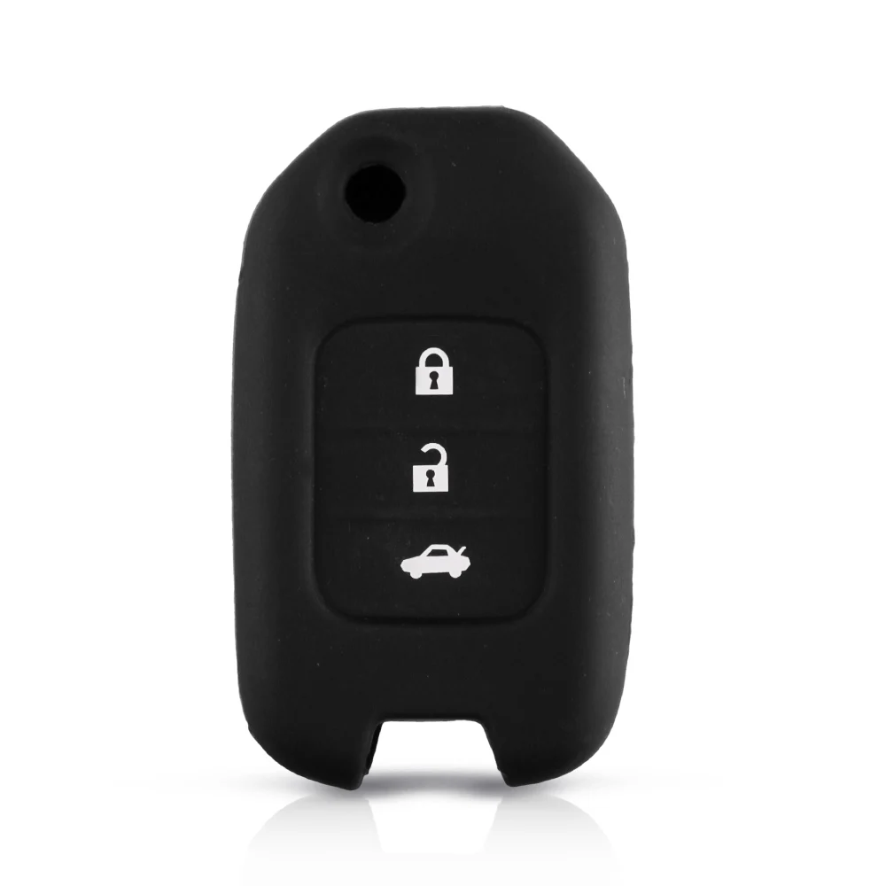KEYYOU 3 Buttons Silicone Car Key Case for Honda FIT XRV VEZEL CITY JAZZ CIVIC HRV Civic Crider CRV Protector Cover - Image 3