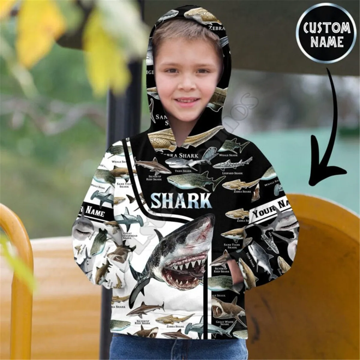 Love Shark 3D Printed Hoodies Kids Custom Name Pullover Sweatshirt Tracksuit Jacket T Shirts Boy Girl Funny Animal Clothes