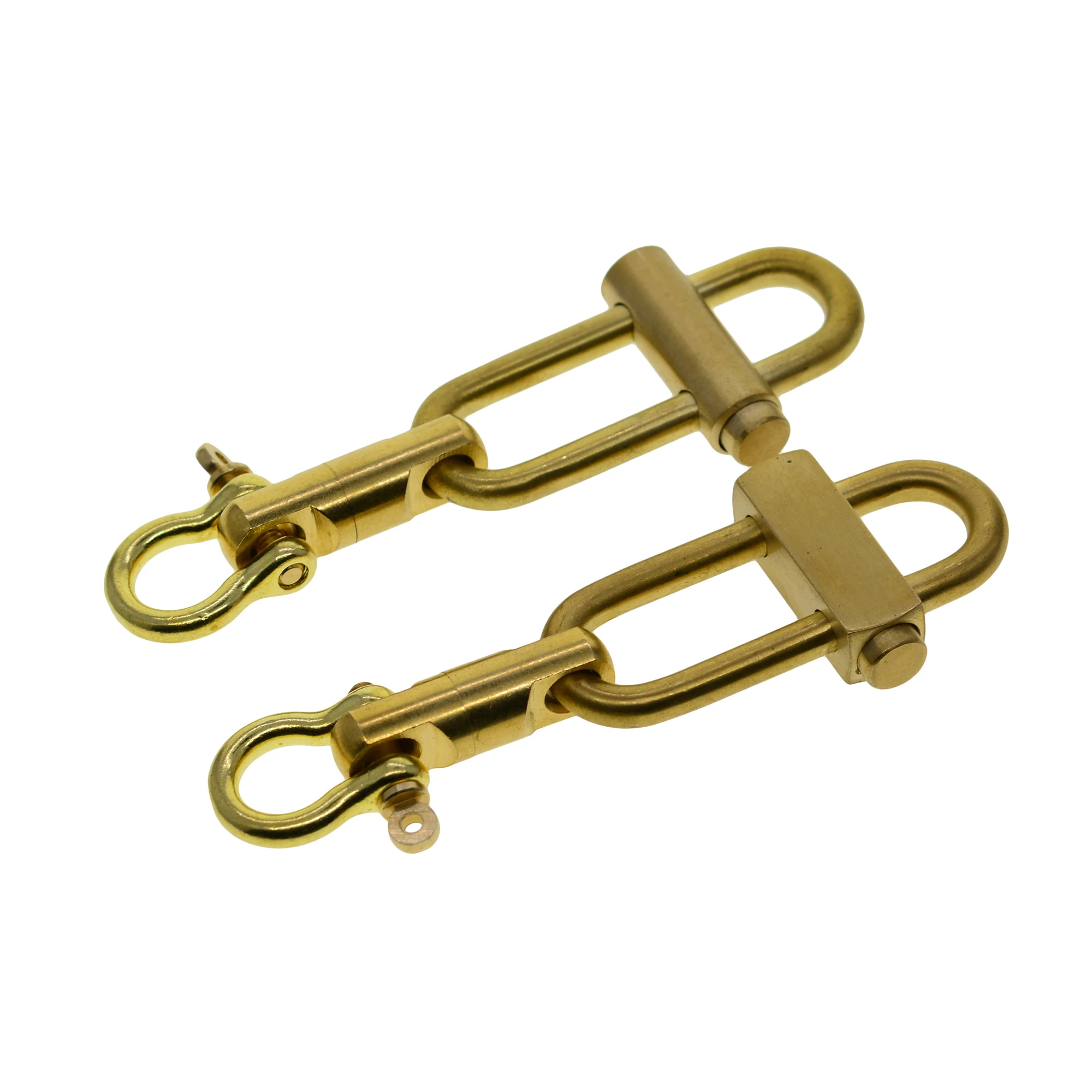 Super fine Heavy duty Solid brass Oval round snap slide lock Carabiner screw shackle swivel connector FOB EDC car key holder