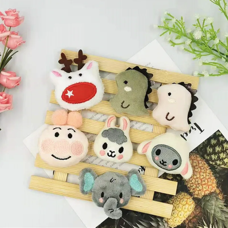 10pcs/lot Cartoon DIY cute animals Plush toys doll patches appliques hair decoration for hair cloth and shoes