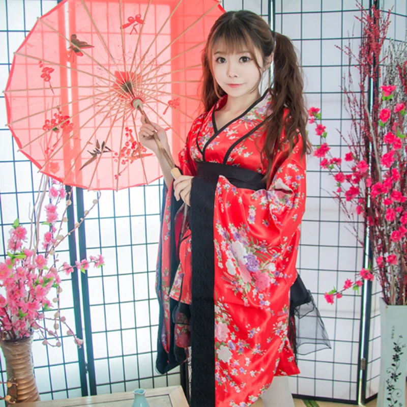 Sexy Kimono Japanese Style Girls Robe Lolita Maid Dress for Women Party Yukata Dance JP Anime Cosplay Costumes Lady Women Suits