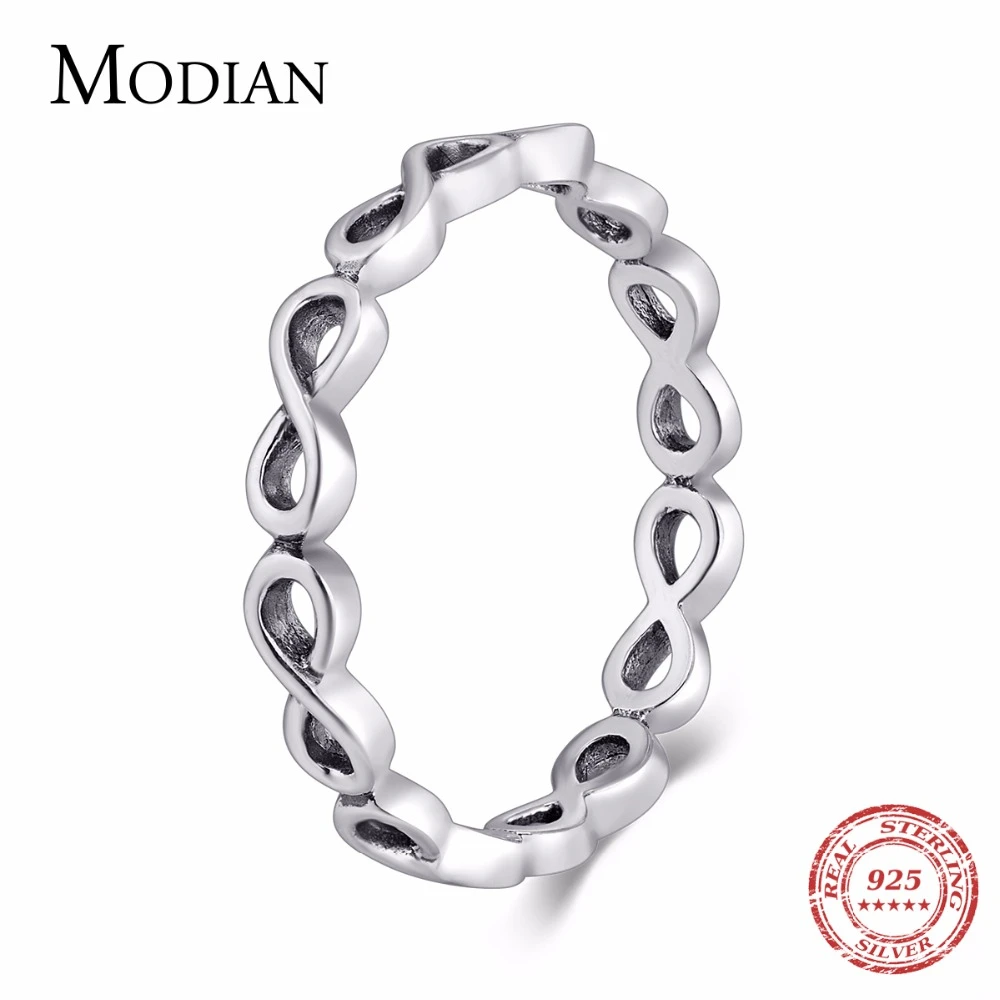 

2021 New Vintage Jewelry Original Solid 925 Sterling Silver Mobius Finger Ring Fine Jewelry For Women Wedding Gift
