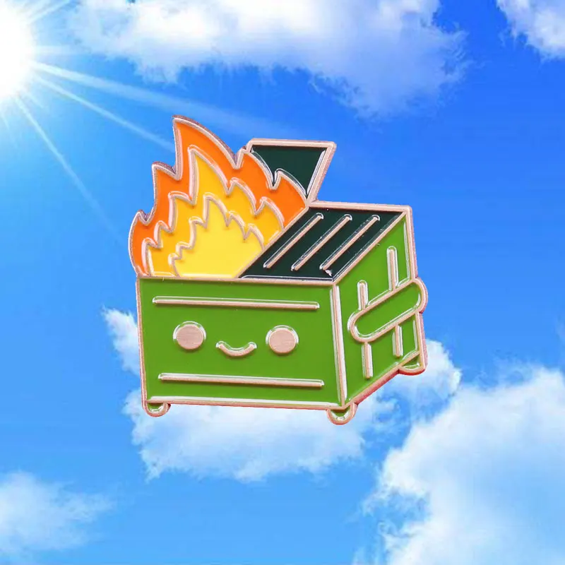 Dumpster Fire Enamel Pins Hilarious Reminder Fun Gift For Coworkers Metal Cartoon Brooch Women Fashion Jewelry Hat Lapel Badges