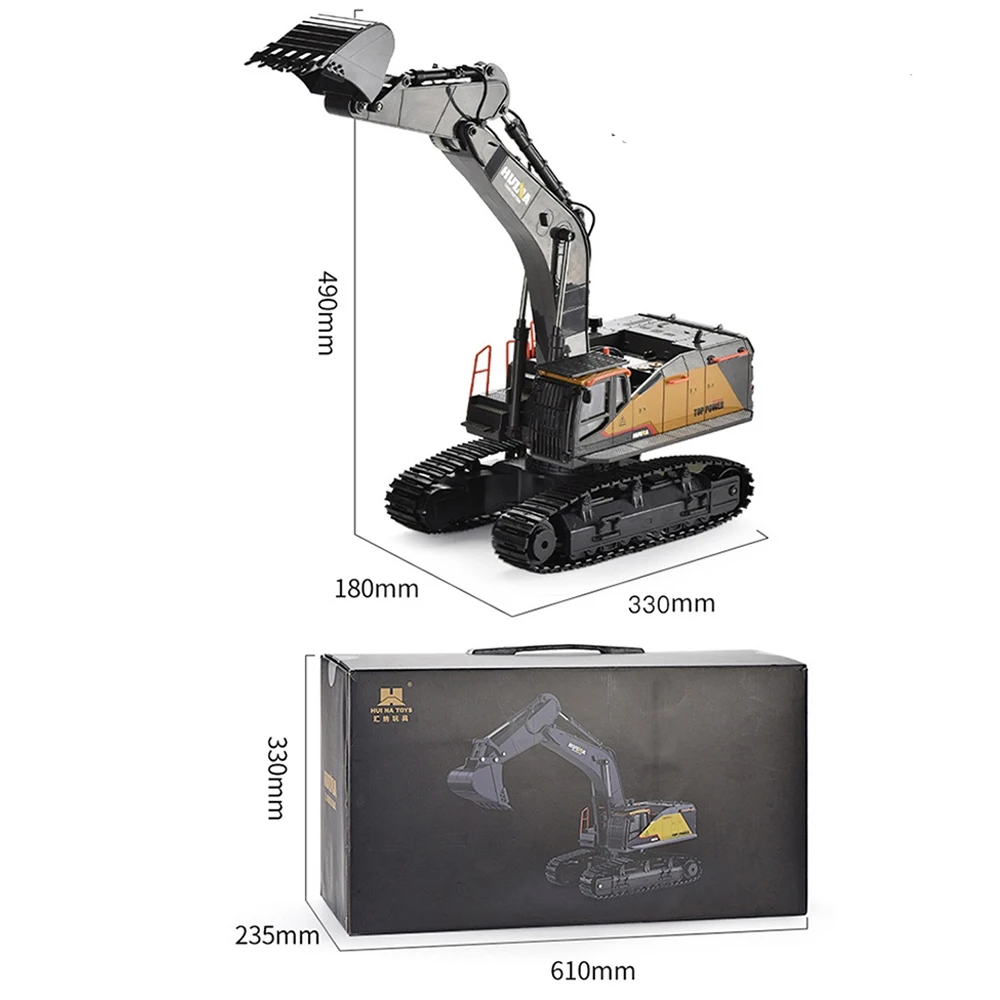 1/14 HUINA 592 RC escavatore camion escavatore in lega Caterpillar 2.4G 22CH radiocomandato modello di ingegneria auto elettrica giocattolo ragazzo
