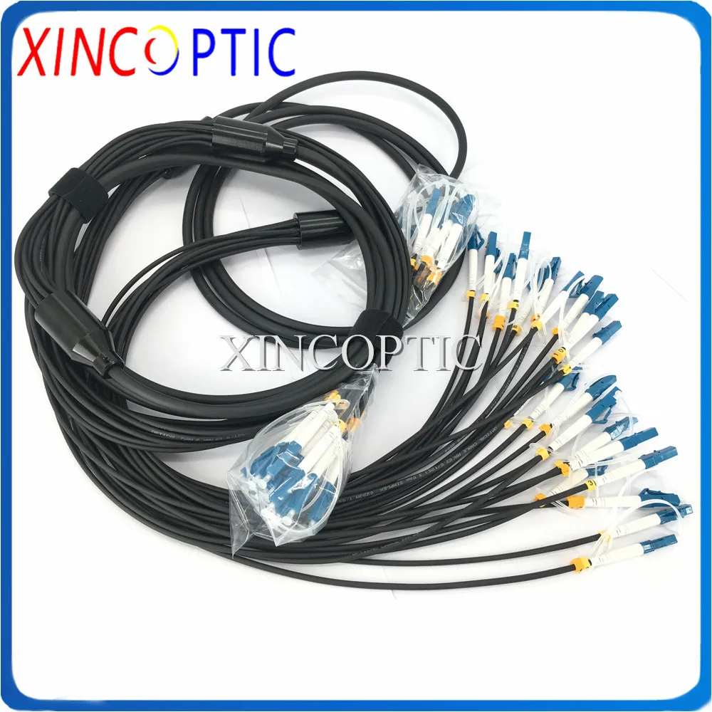 12F Singlemode 12C SMF 20Meter 6.0mm LCUPC-SC LC FC ST 20M Black LSZH/TPU 12Fibers Armored Fiber Optical Patch Cord Cable Jumper