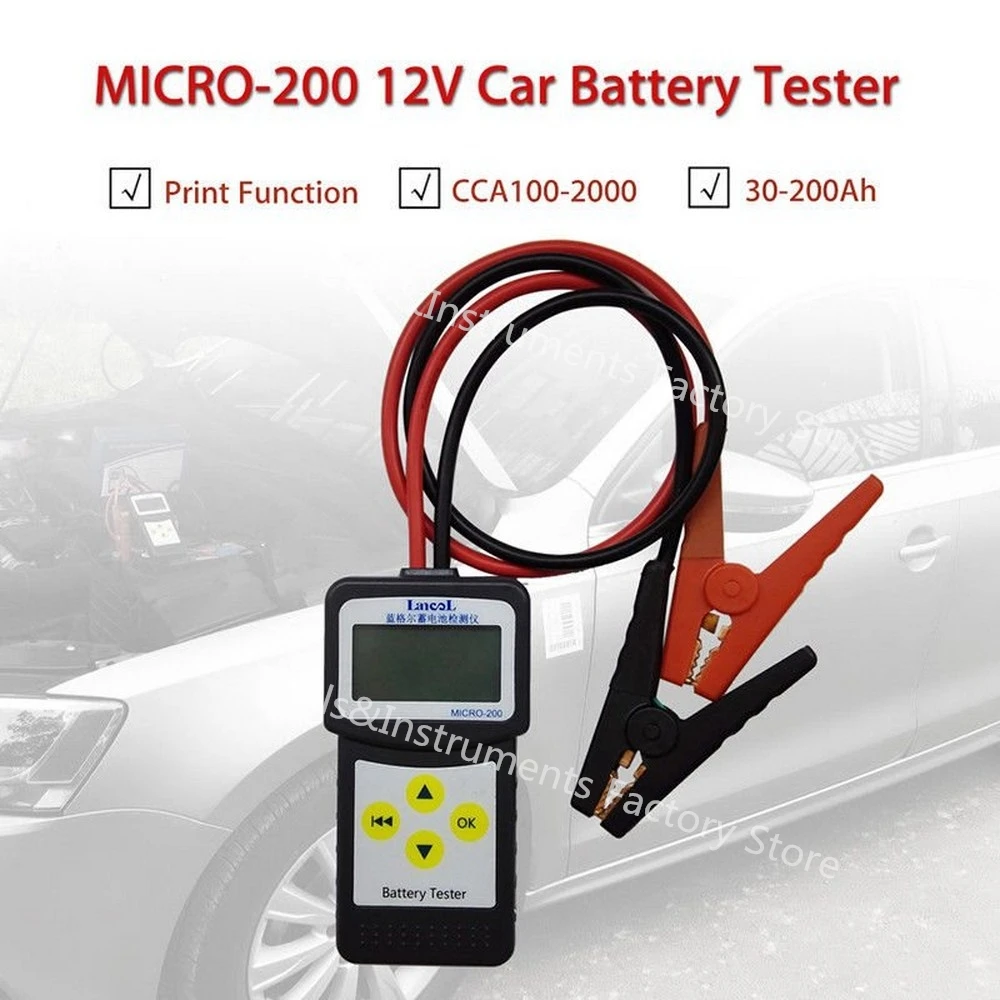 MICRO 200 568 MICRO 200 Pro2-30V Lancol Car Battery Tester with Printer Car Starting Charging System Test Diagnostic Battery CCA