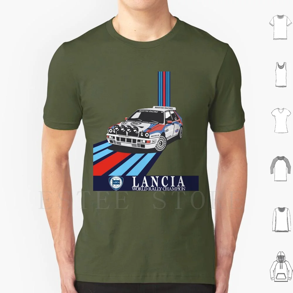 Lancia Racing World Rally T Shirt DIY Big Size 100% Cotton Lancia Delta Integrate Hf Stratos S4 Car Tuning Wrc Rally World