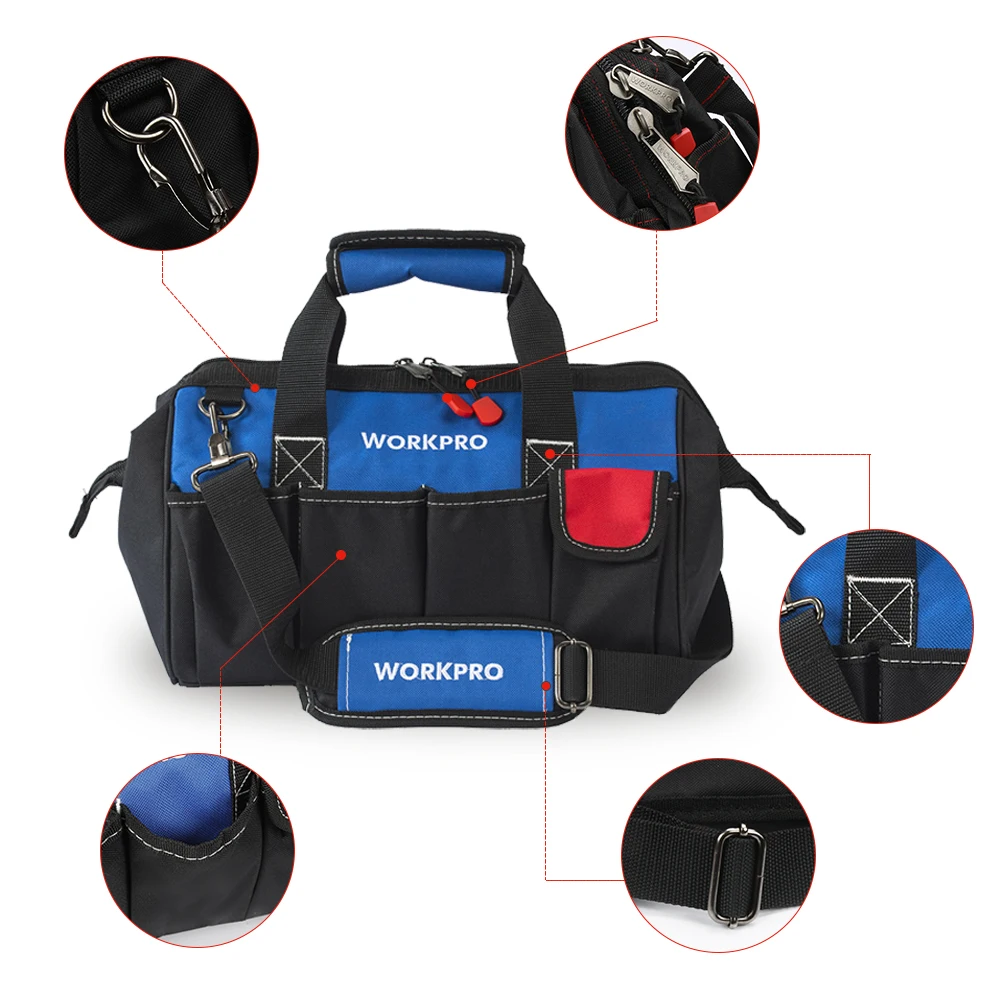 WORKPRO 14 "Công Cụ Túi Chống Nước Căn Cứ Công Cụ Bảo Quản Túi Đeo Vai Túi Xách Miễn Phí Vận Chuyển
