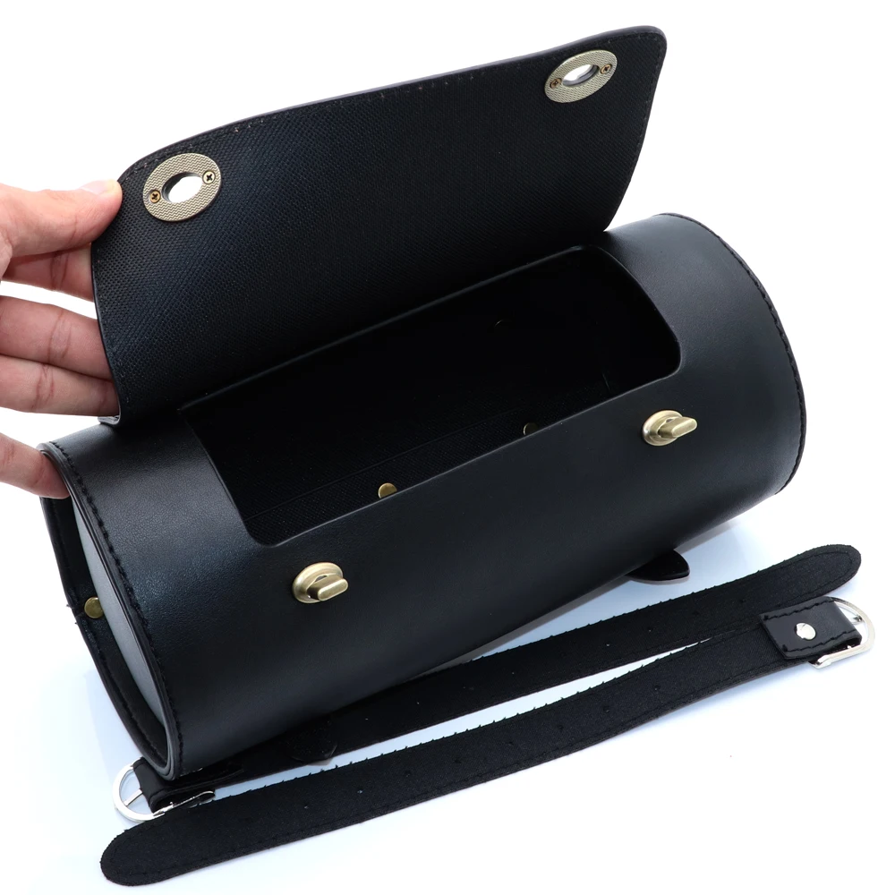 Motorcycle Bag Saddlebags PU Leather Front Fork Tail Tool Bag Luggage For Harley Chopper Bobber Cruiser Sportster XL 883 1200