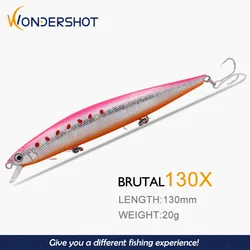 Wondershot A07 Retail Fishing Lure assorted colors 1PC Minnow Lure 130mm 20g 0.4-0.8M Floating Artificial Bait Salt Water