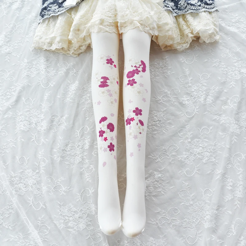 Meias estilo japonês meias lolita fofas sakura girl leggings lolita para estudantes meias diárias meias de beleza para lolita