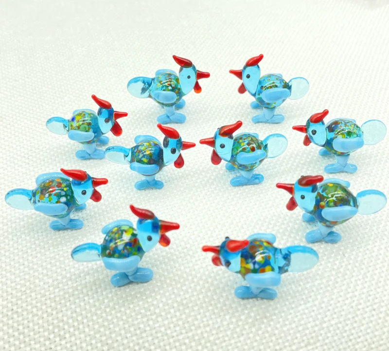 Fashion Cartoon Colored Liuli Mini Animals Charms Hanging Pendant For DIY Jewelry Making Decorations Handmade Accessories 10Pcs