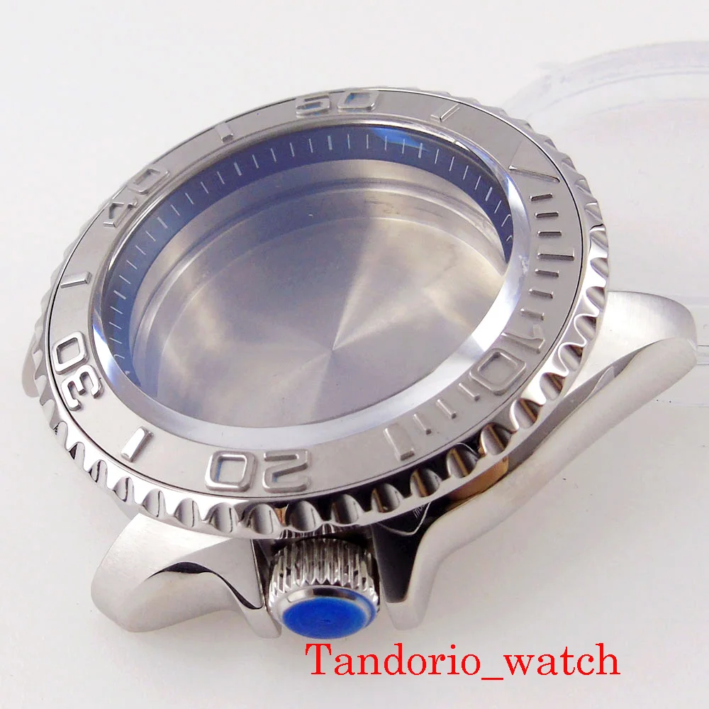 New Watch Case 41mm Stainless Steel Sapphire Glass fit NH34 NH35A NH36A 200m Waterproof Unidirectional Roating Bezel Solid Back