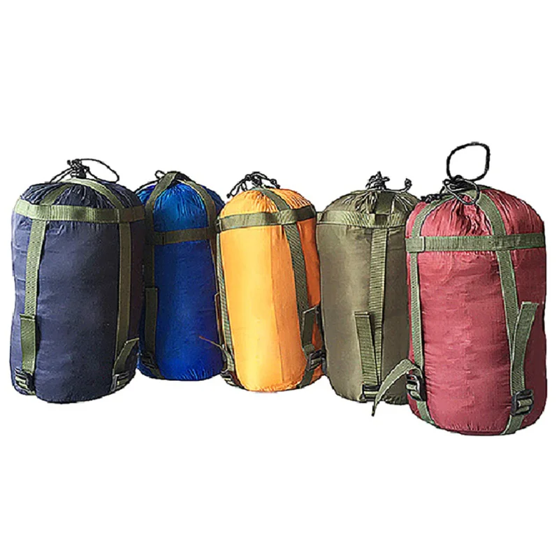 Waterproof Compression Stuff Sack Outdoor Camping Sleeping Bag Storage Bag Drawstring Design Nylon Pack EDC Equipment