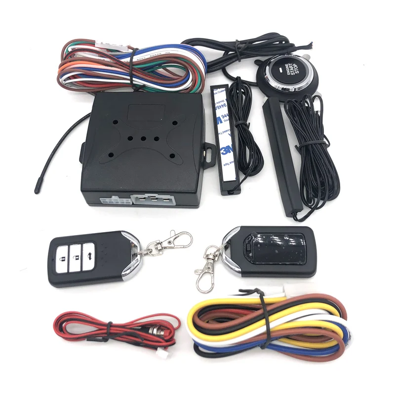 Universal Car 12V SUV Keyless Entry System Engine Start Alarm System Push  Start System Remote Starter Stop Car Accessories