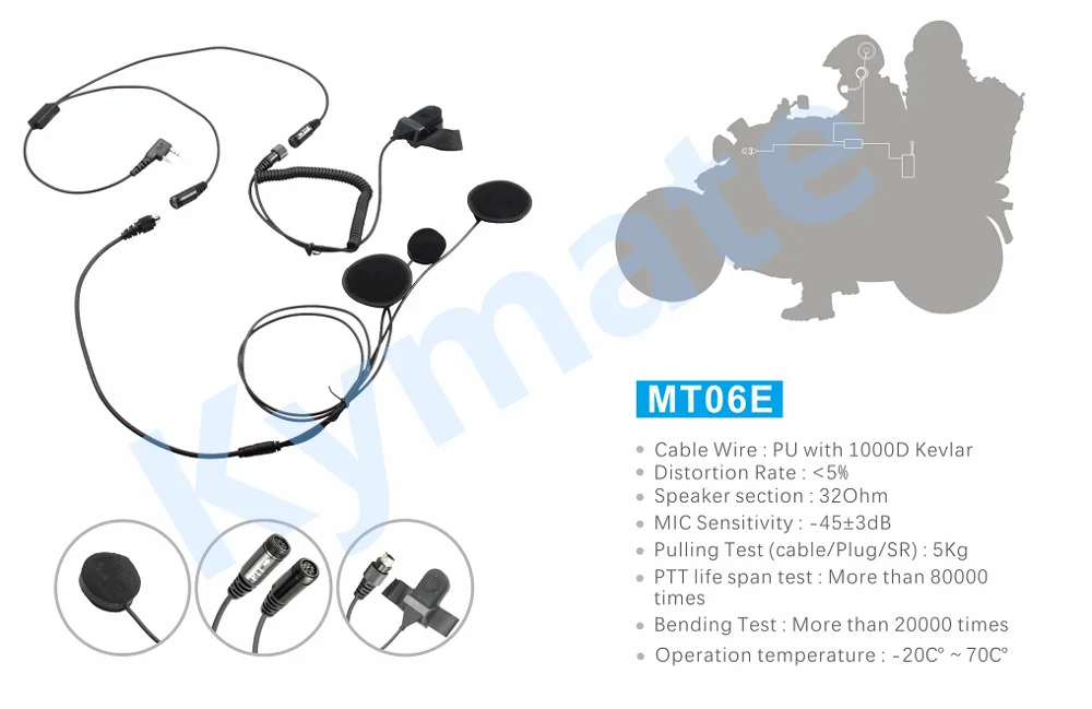 Black Durable MIDLAND Black Durable MIDLAND LXT420, LXT43 BTX1 Motorcycle Helmet Headset Intercom Hands-free Interphone FM Rider