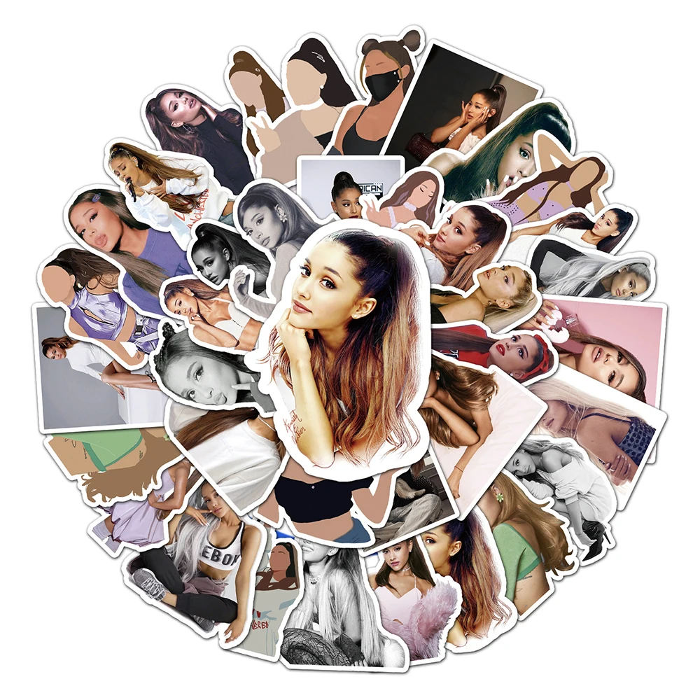 10/30/50PCS Singer Ariana Grande Stickers Aesthetic Laptop Guitar Water Bottle Waterproof Graffiti Decal Sticker Packs Kid Toy