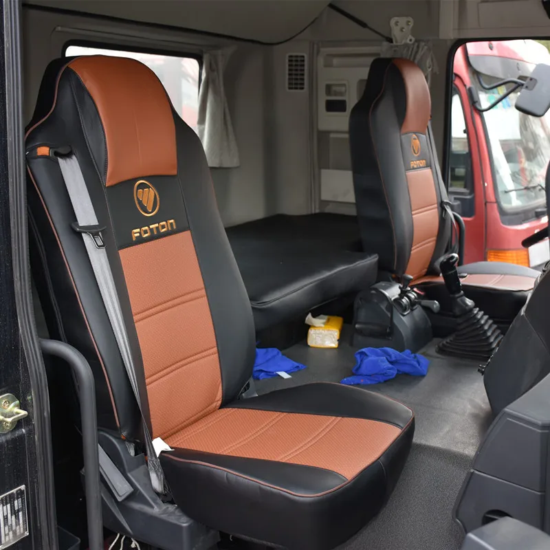 Single Seat Cover Special for FOTON DAIMLER AUMAN GTL EST Heavy Truck Pu Imitation Leather Lorry Interior Accessories