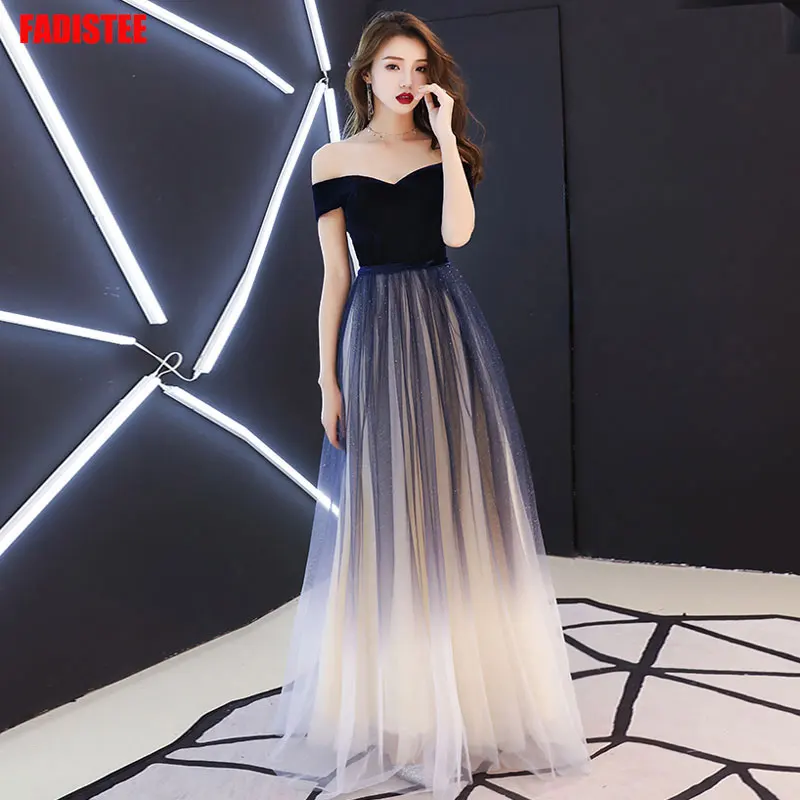 Navy blue elegant Prom party Dresses  Vestido de Festa dress evening long frock robe de mariee robe communion fille robe sequin