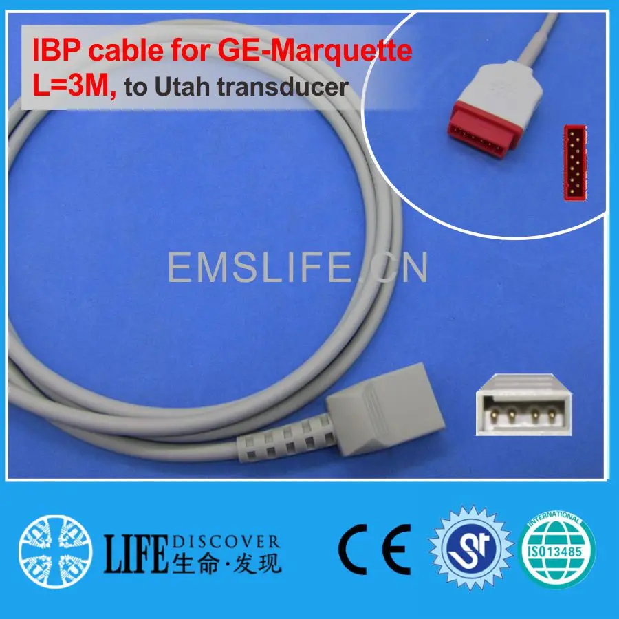 IBP cable for GE Dash Marquette Utah Abbott BD B.brauu Edward disposable pressure transducer