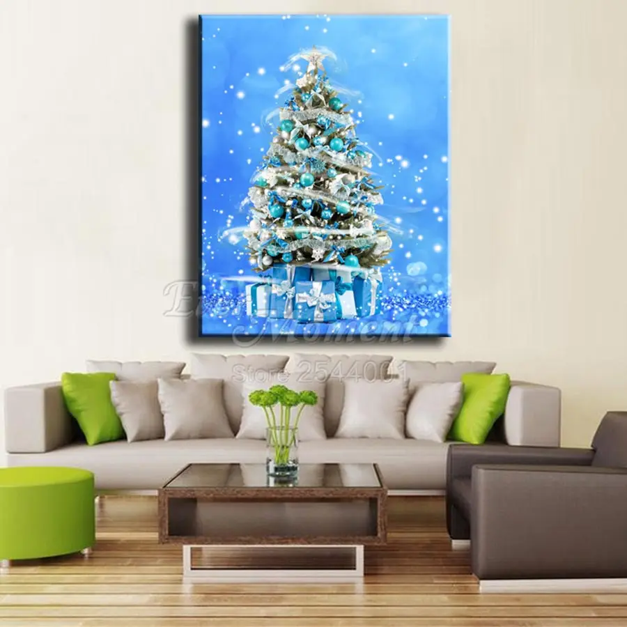 Ever Moment Diamond Painting Christmas Tree Gift Handmade Picture Of Rhinestone Mosaic Full Square Diamond Embroidery ASF1831