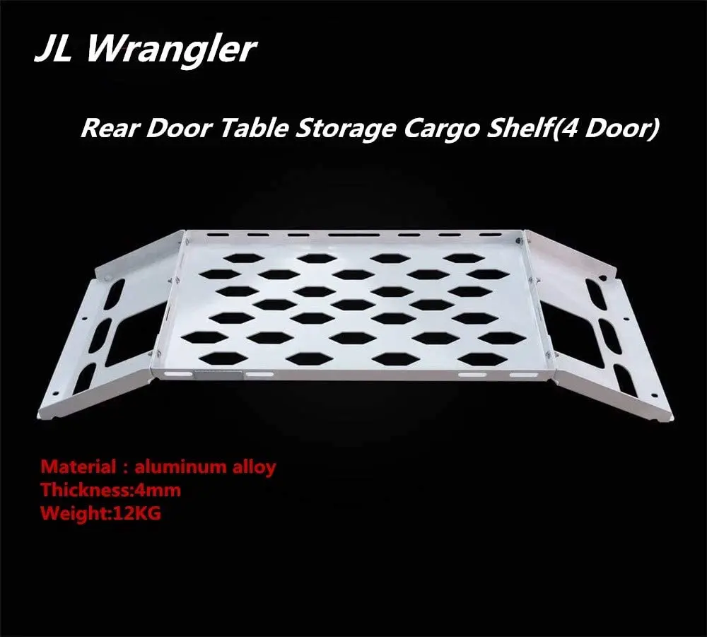 Tailgate Table Rear Door Table Storage Cargo Shelf Multi-Purpose For Jeep Wrangler JL 2018-2024（Only 4 Door）