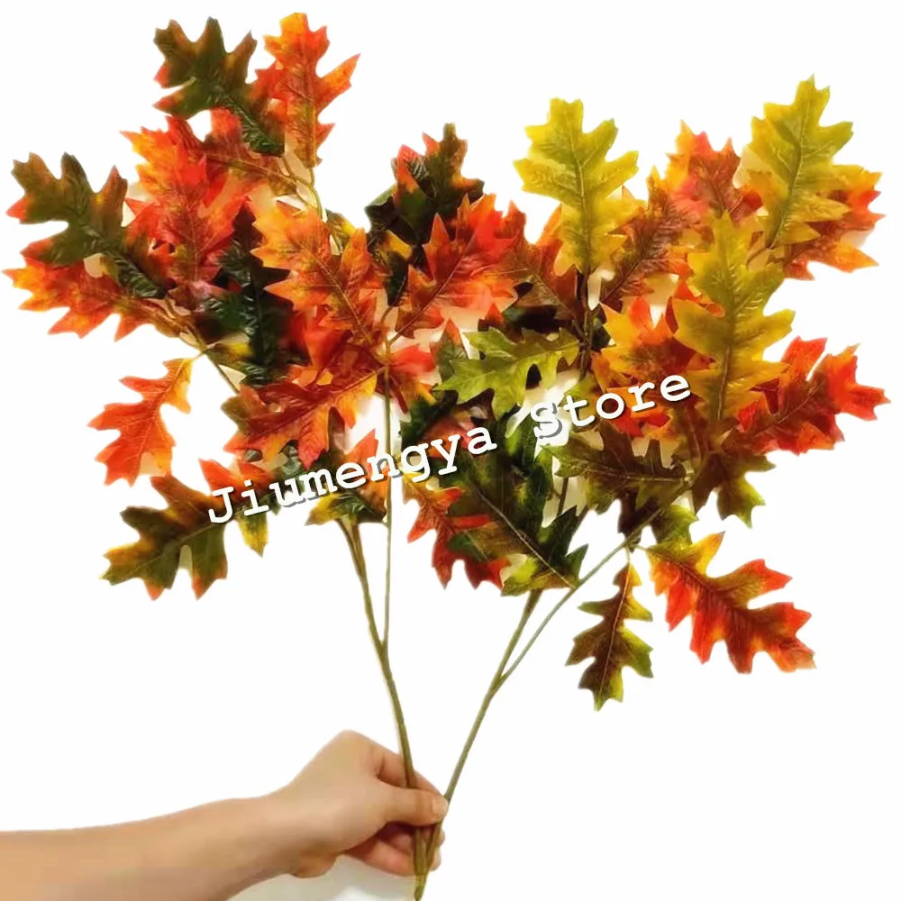 12pcs Artificial Oak Tree Branch Faux Greenery Plant Eiche Tree Stems for Green Wall Decoration