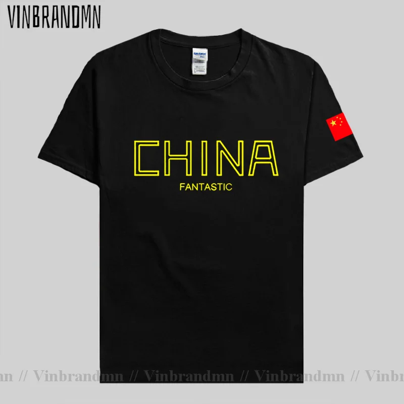 People\'s Republic of China CHN mens t-shirt Chinese flag Short sleeve clothes cotton summer Streetwear casual Fashion new 04