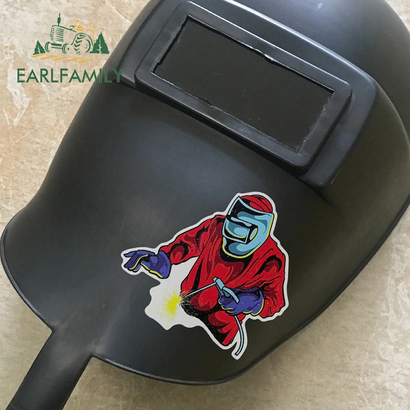 EARLFAMILY 13cm x 12.9cm For Welding Welders Cartoon Car Stickers Interesting Decal Graffiti Sticker Vinyl Material Decoration