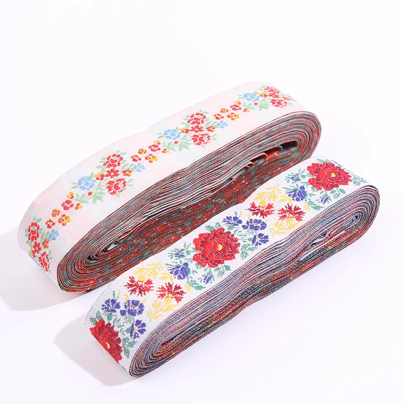 10YARD 50MM OR 33MM Flower Vintage Ethnic Embroidery Ribbon Boho Lace Trim DIY Clothes Bag Accessories Embroidered Fabric