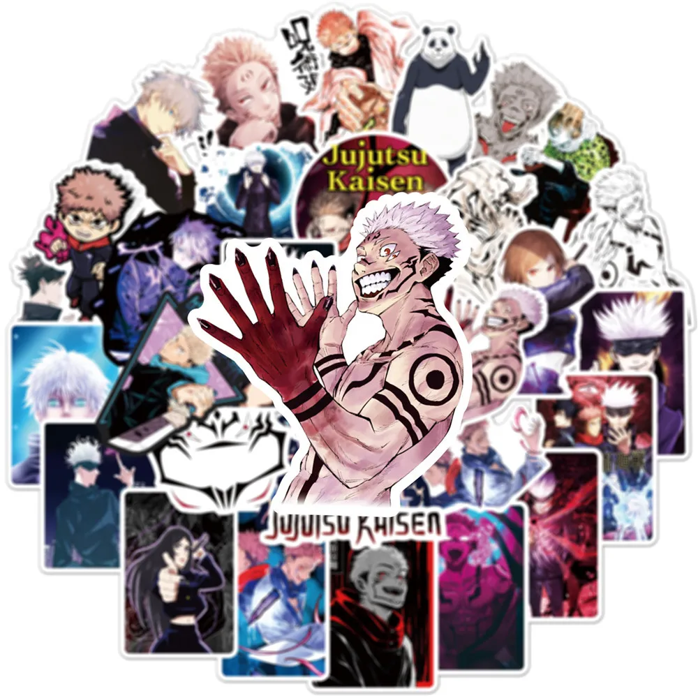 Imagem -05 - Anime Japonês Adesivo Gojo Satoru Jujutsu Kaisen Anime Mangá Adesivos Itadori Yuji Computador Portátil Bagagem Telefone Scrapbooking 100 Peças