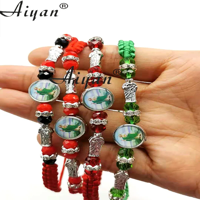 12 Pieces Religion The  Father Virgin Mary  Hand-Woven   Bracelet With  Picture   Drop  The Oil  Worn   By  As  Gifts  Or  Pray