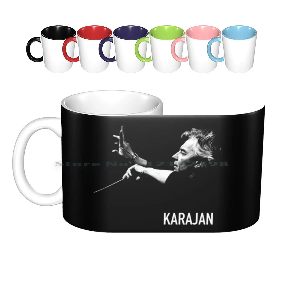 Karajan Ceramic Mugs Coffee Cups Milk Tea Mug Orchestra Symphony Conductor Maestro Karajan Bernstein Toscanini Rattle Kleiber