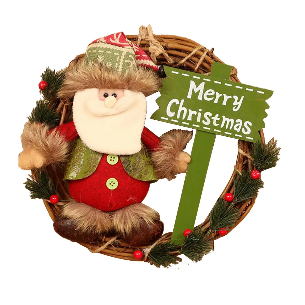 Christmas Wreath Door Wall Ornament Garland Decoration Christmas Present decoracion navidad addobbi natalizi ornaments 2020