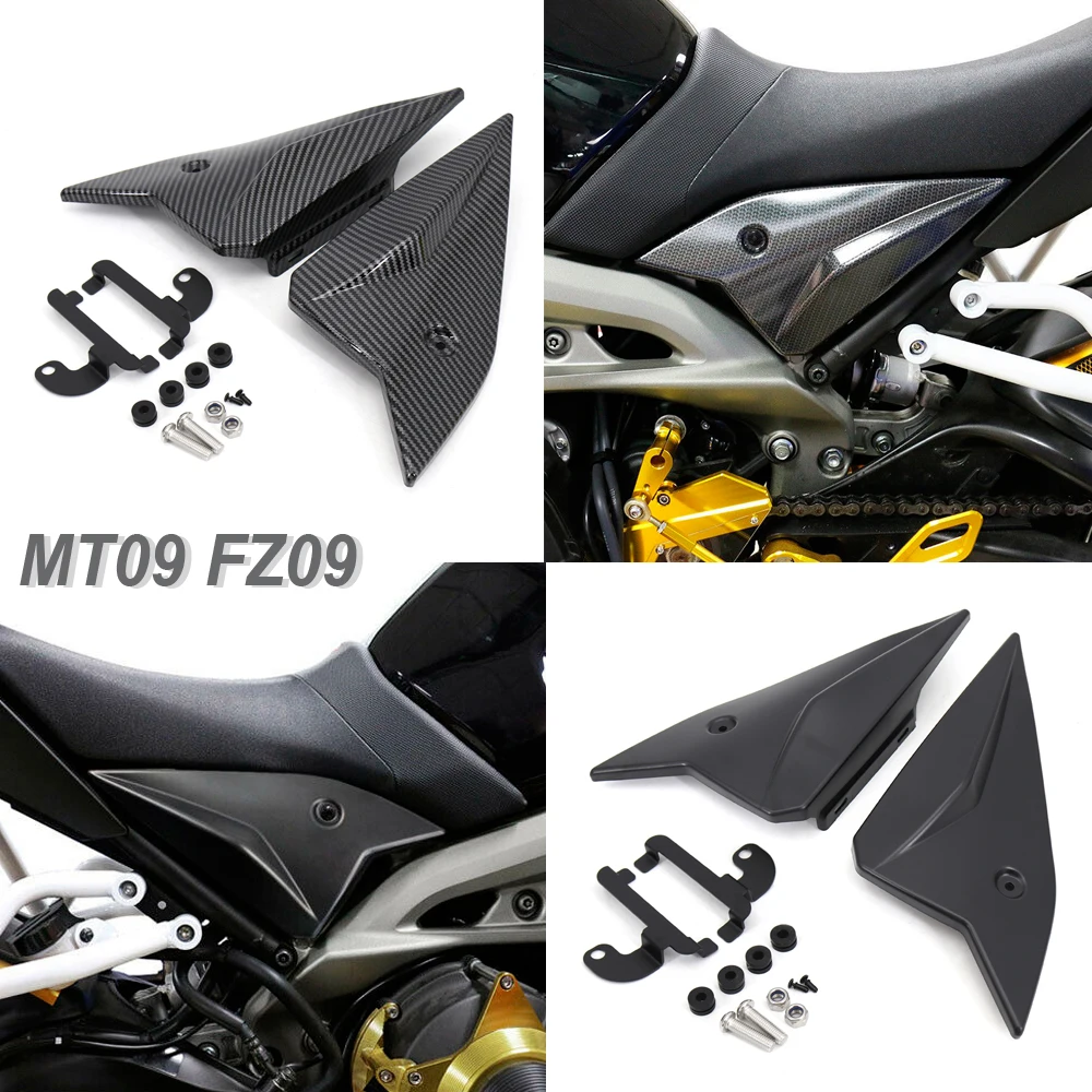 

Carbon Fiber and Black Side Panels Cover Fairing Cowling Plate Covers NEW Motorcycle For Yamaha MT09 MT 09 FZ09 FZ 09 2014-2020