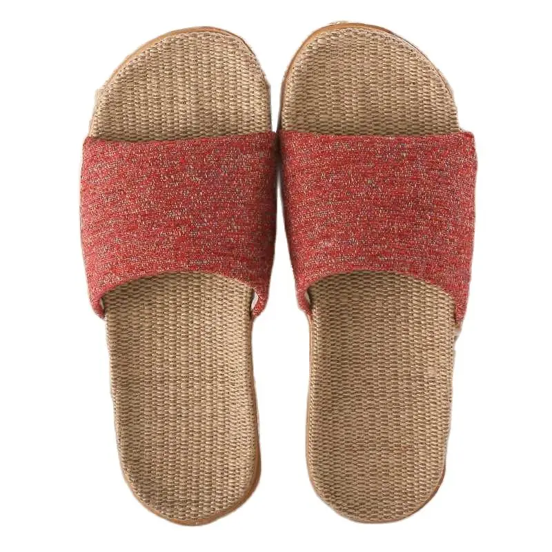 JARYCORN Linen Slippers For Women Men 2021 New All Season Indoor Shoes Home Flip Flops Ladies Casual Slides Flat Sandal