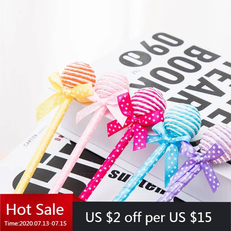 

24 Pcs Korean Creative Stationery Cute Bowknot Student Gift Lollipop Ballpoint Pen South Korea Stationery Pens for School Tools