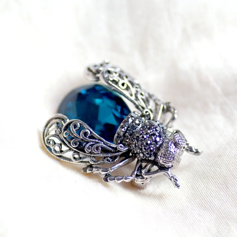 Crystal Insect Brooch Beetles Brooches Pin Fashion Brooch For Women Pins Scarf Clip Jewelry Broach Bouquet