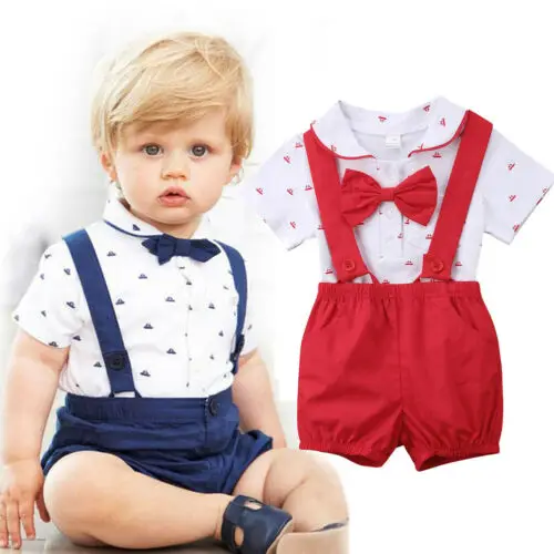 

2PCS Infant Baby Boy Clothes Romper Jumpsuit+Pants Shorts Outfit Set